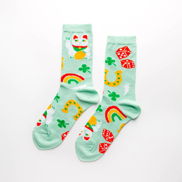 SOCKS "LUCKY CAT & CLOVER CREW" — by Yellow Owl Workshop
