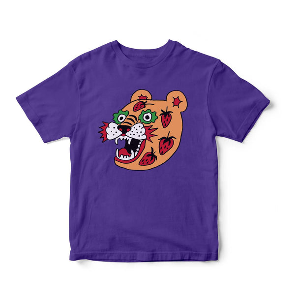 STRAWBERRY TIGER T-SHIRT PURPLE — by Char Bataille