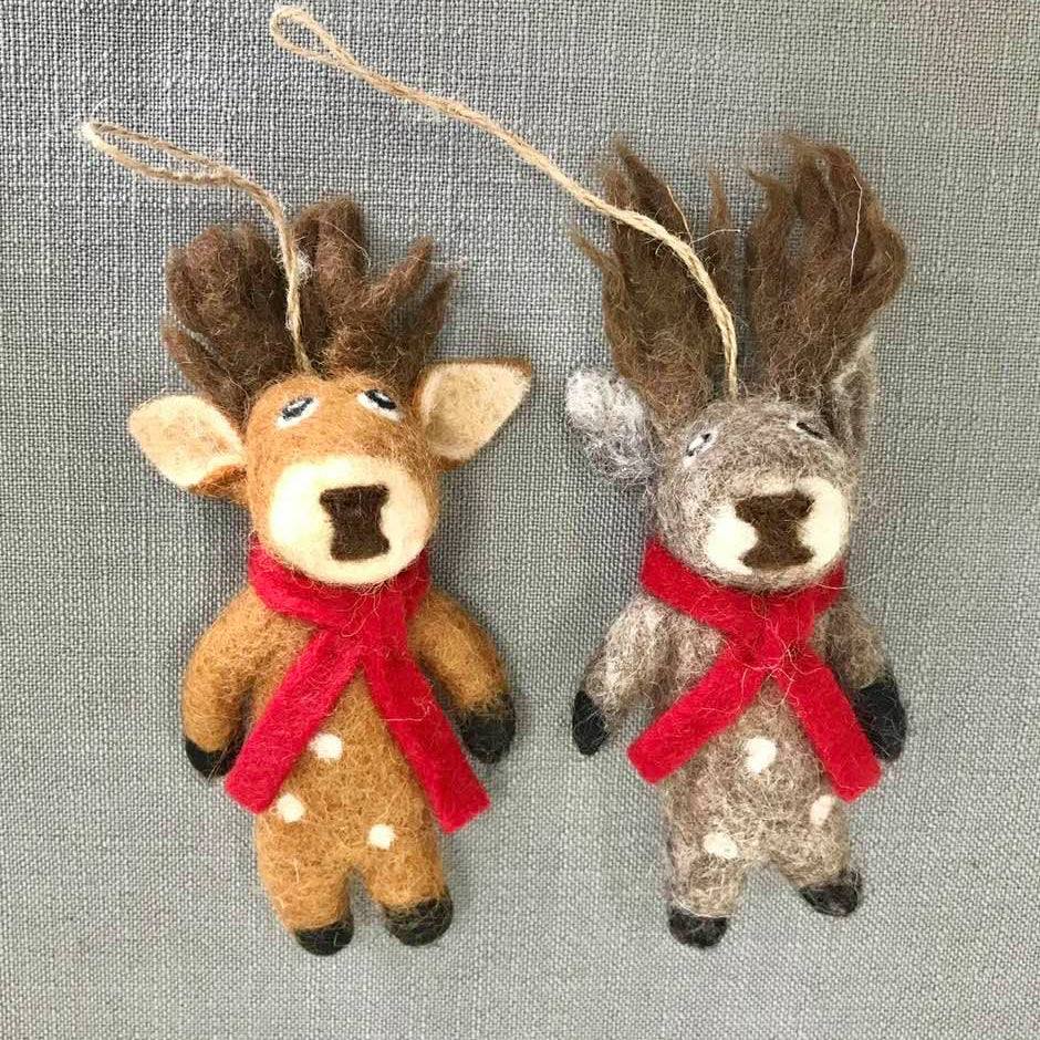 REINDEER - HANGING FELT ORNAMENT (Multiple colors) — by The Winding Road