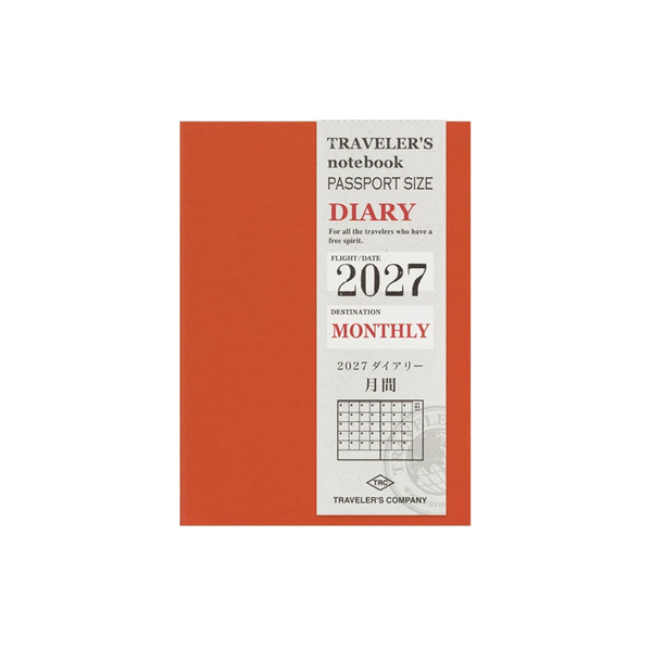 TRAVELER'S NOTEBOOK DIARY 2027 - Monthly (Passport Size) — by Traveler's Company