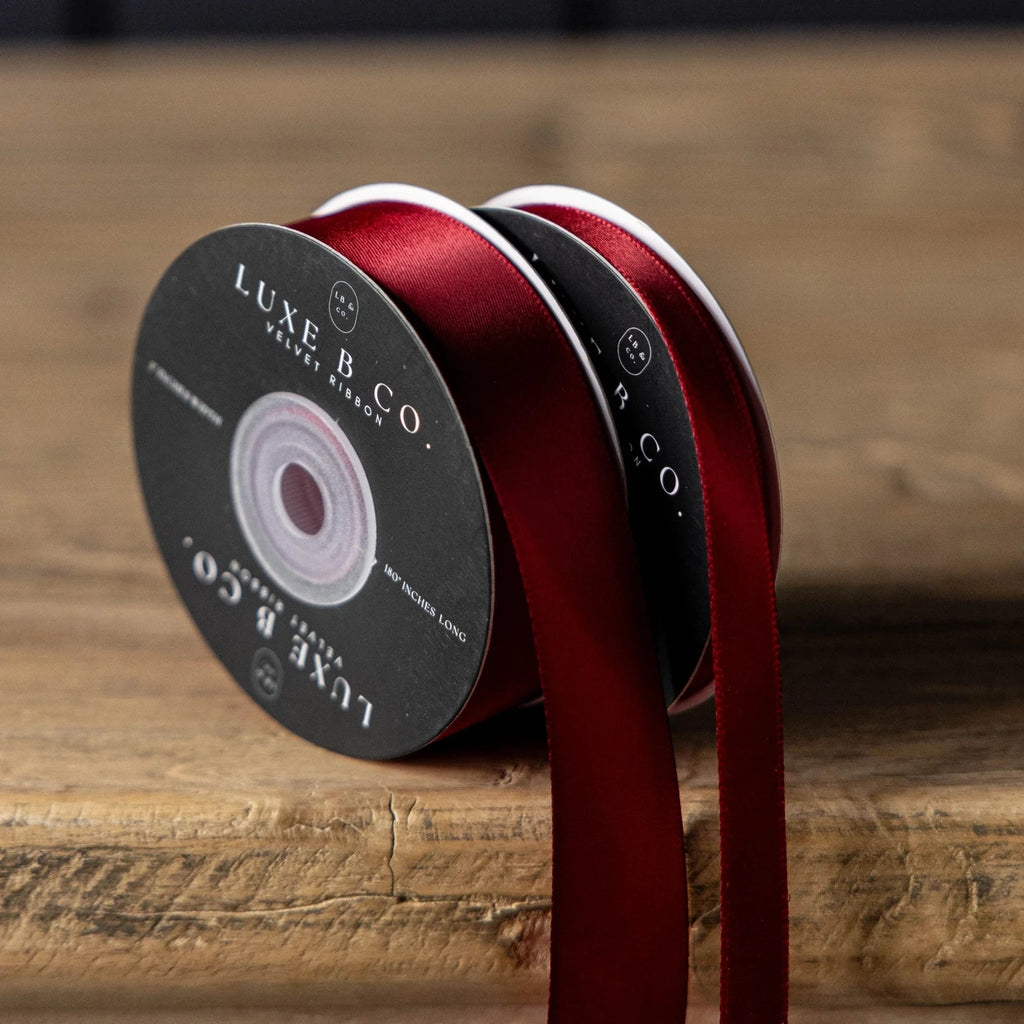 RED SATIN RIBBON (multiple sizes) — by Luxe B Co.