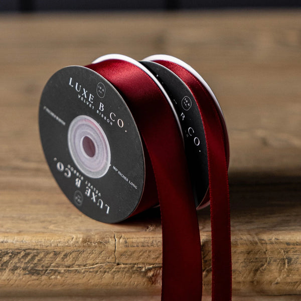 RED SATIN RIBBON (multiple sizes) — by Luxe B Co.