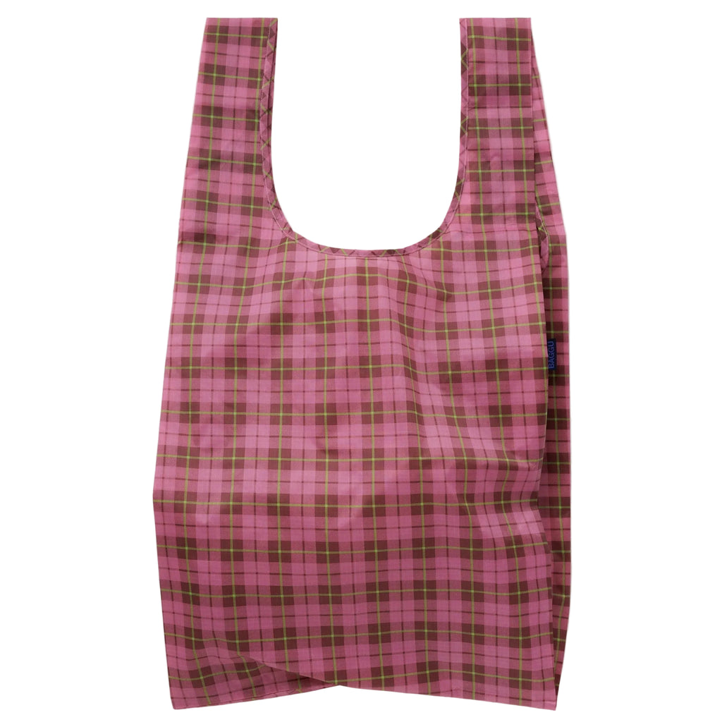 BIG REUSABLE BAG “AZALEA PINK TARTAN” — by Baggu