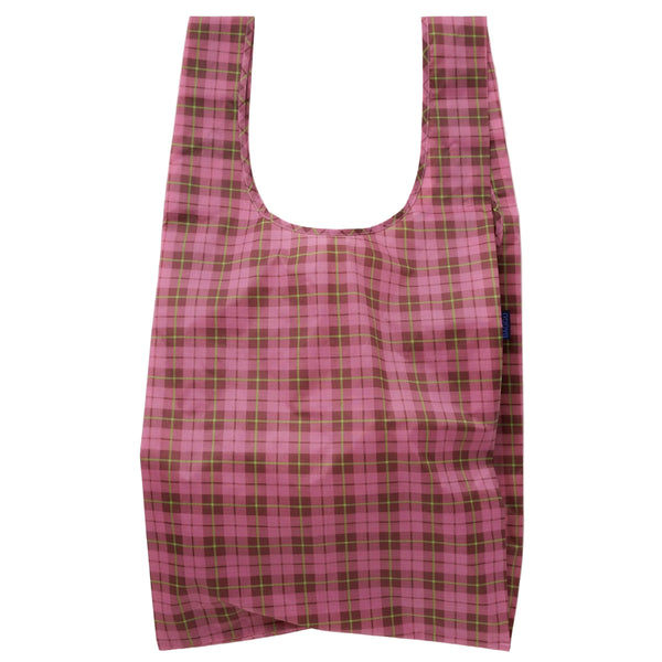 GRAND SAC RÉUTILISABLE « AZALEA PINK TARTAN » — par Baggu
