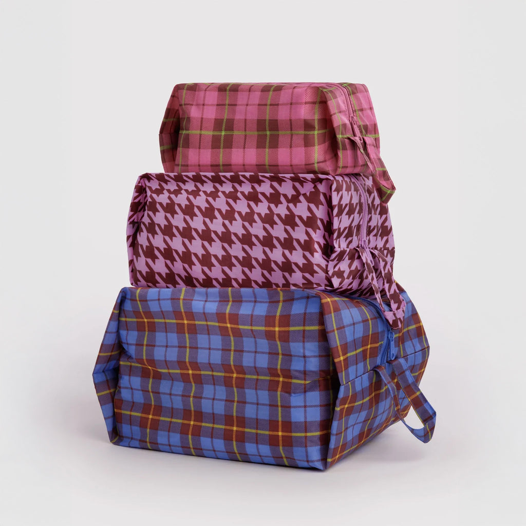 3D ZIP SET "CHECK MIX" — by Baggu