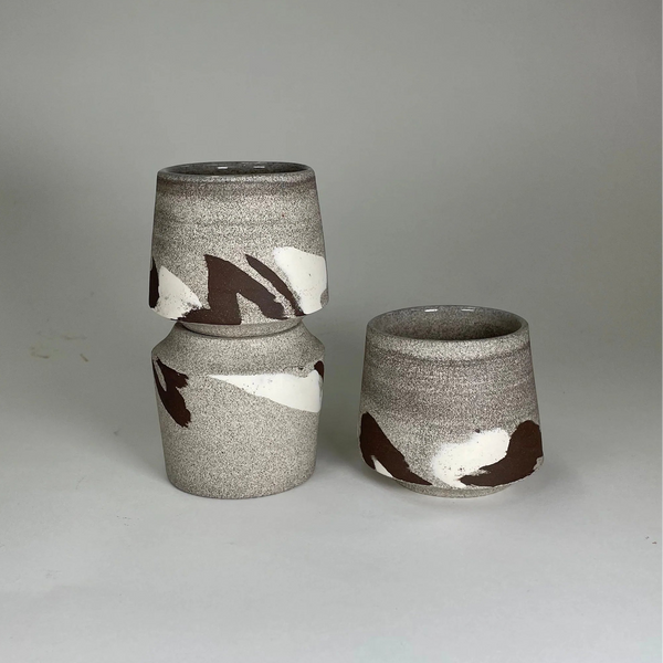 SMALL GREY CERAMIC CUP, 6oz — by Ancrage Poterie