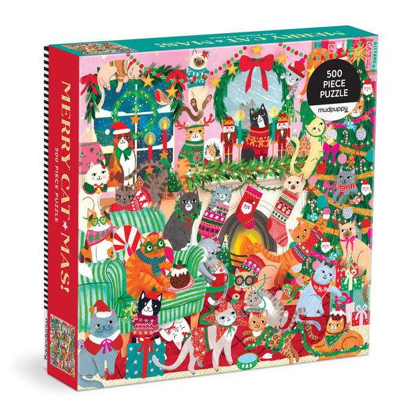 CASSE-TÊTE « MERRY CATMAS ! » 500 MORCEAUX — Illustré par Rebecca Jones