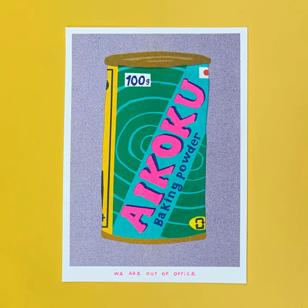 A CAN OF AIKOKU BAKING POWDER, 13x18 cm (5x7") — by We are out of office