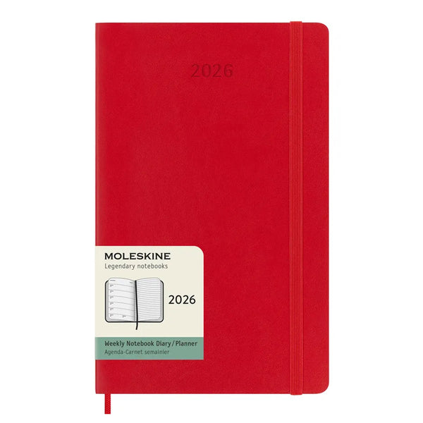 2026 WEEKLY NOTEBOOK - HARD COVER, RED (Multiple sizes) — by Moleskine
