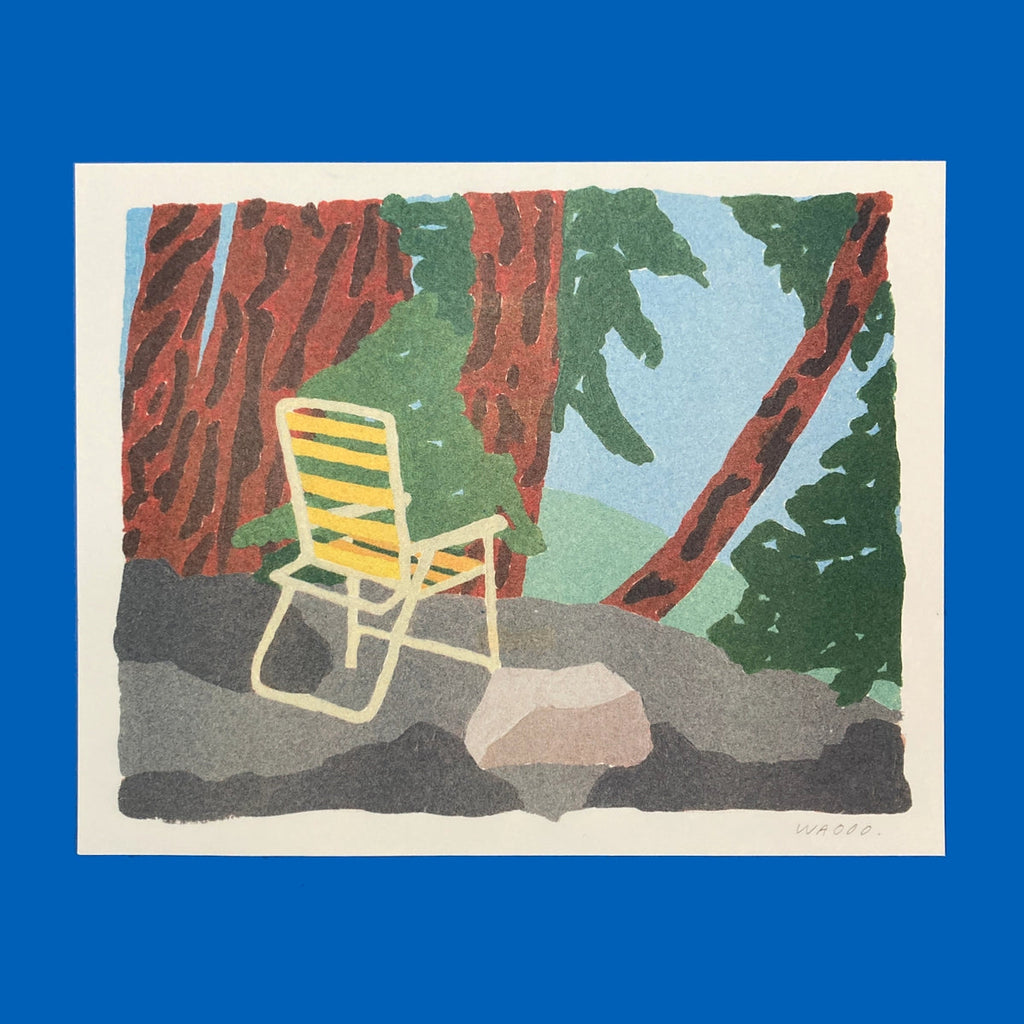 A GOUACHE PAINTING OF A YELLOW CHAIR, 20x25 cm — by We are out of office