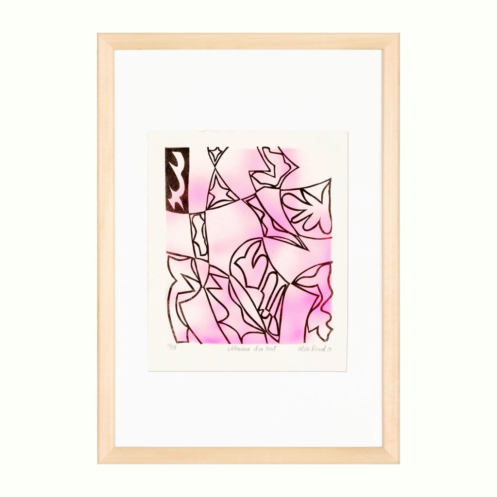 L'ÉTENDUE D'UN TOUT, Linocut with airbrush on cotton paper — by Alice Picard