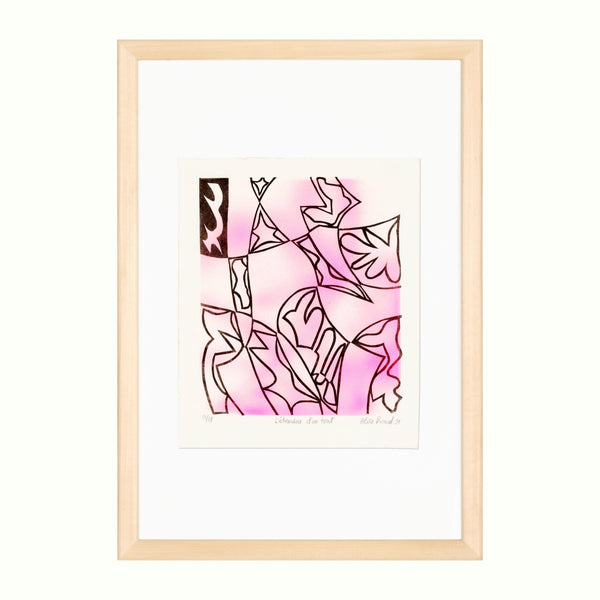 L'ÉTENDUE D'UN TOUT, Linocut with airbrush on cotton paper — by Alice Picard