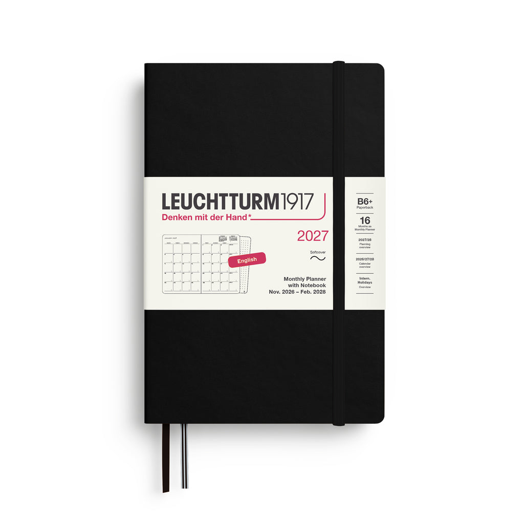 MONTHLY PLANNER & NOTEBOOK (B6+) 2027, 16 MONTHS, SOFTCOVER (Multiple Colors) ENGLISH — by Leuchtturm1917