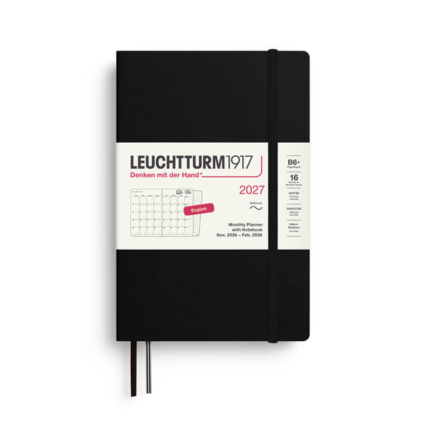 AGENDA MENSUEL & CARNET (B5) 2027, COUVERTURE SOUPLE (plusieurs couleurs) ANGLAIS — par Leuchtturm 1917