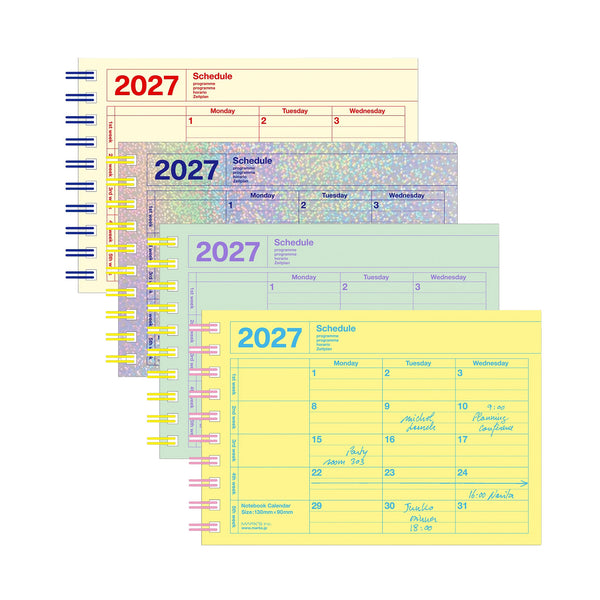 MONTHLY NOTEBOOK CALENDAR 2027 - 12 MONTHS, B7 (Multiple Colors) — by MARK'S
