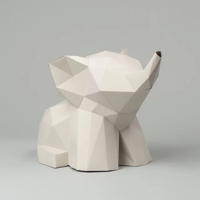 Elephant Paper Model Layout BABY ELEPHANT PAPER MODEL (pre-cut, pre-marked) — by SOFS design – Paperole