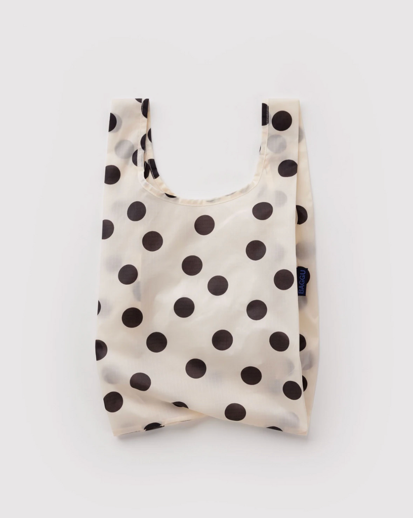 SAC RÉUTILISABLE « BABY BAGGU » à pois crème et noir — par Baggu