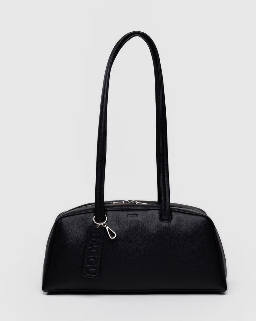 RECYCLED LEATHER BOWLER BAG, Black — by Baggu