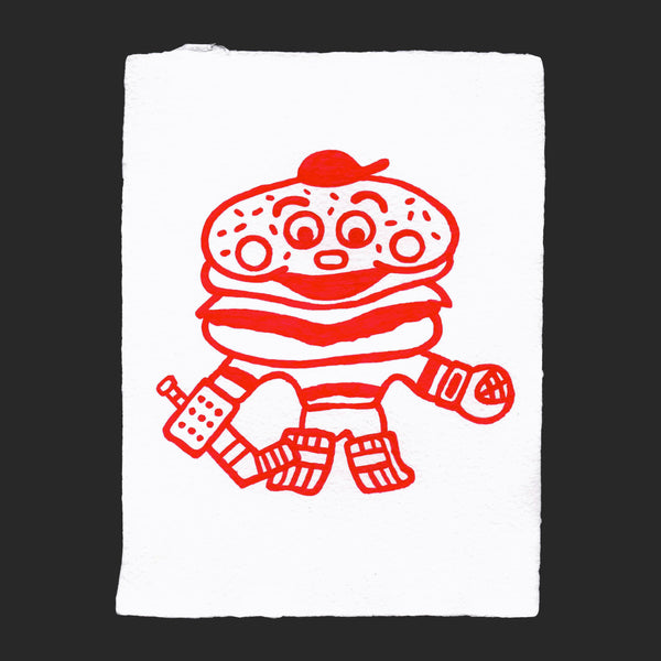 BURGER HOCKEY (Dessin original) - 7" x 9.5" — par Benoit Tardif