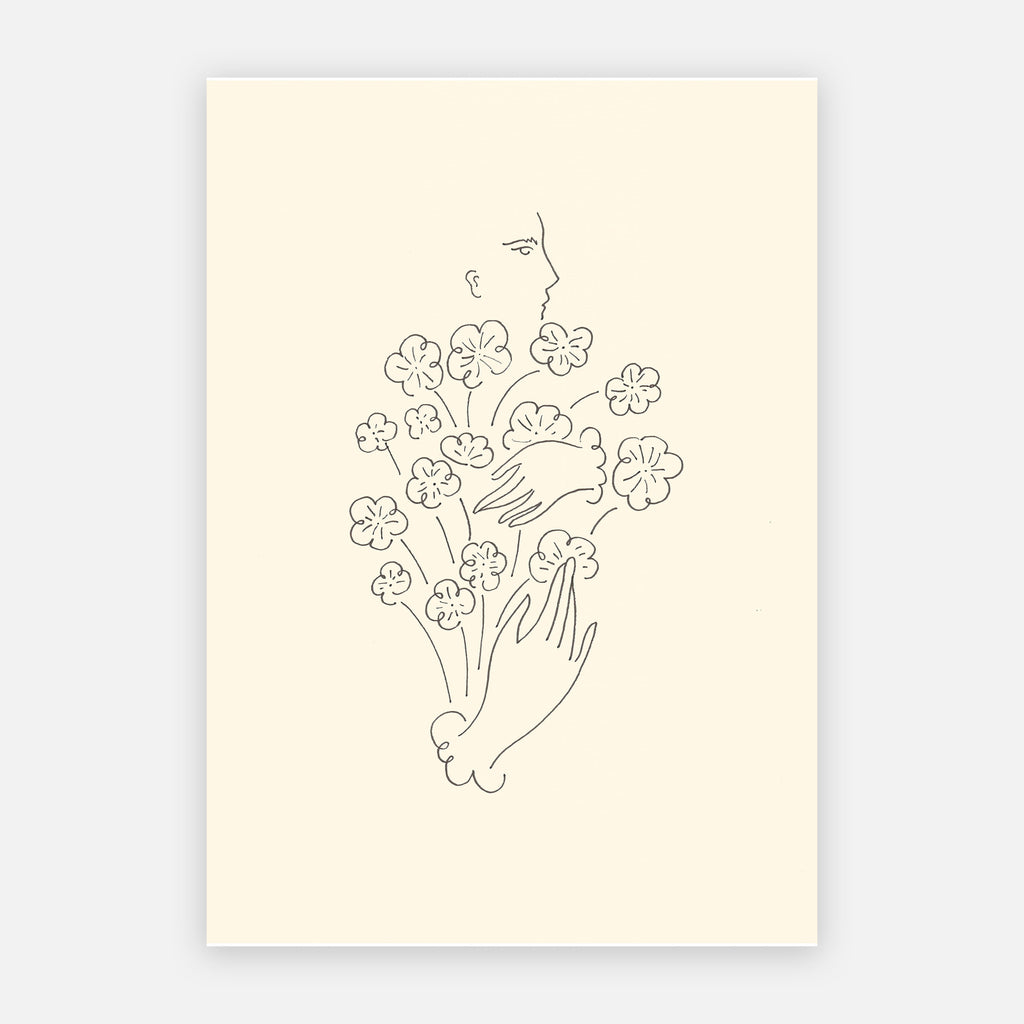 BOUQUET DE FLEURS (Original Drawing) 8.2" x 11.7" — by Isabelle Feliu