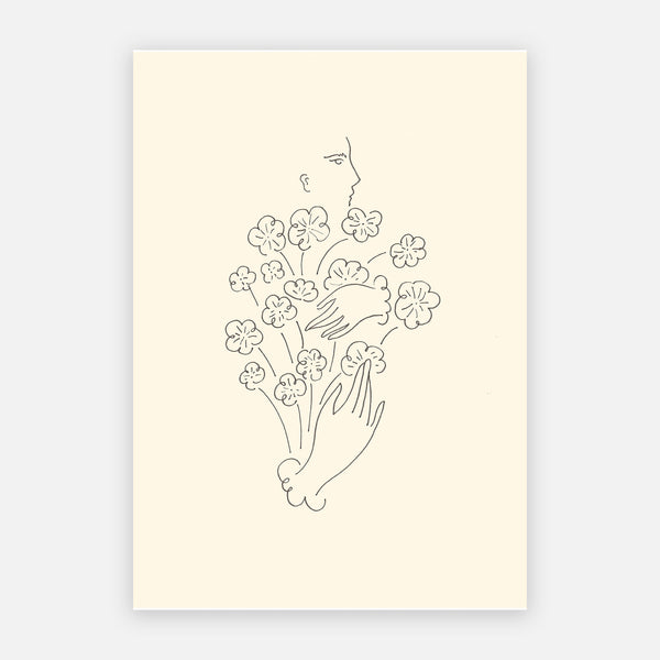 BOUQUET DE FLEURS (Original Drawing) 8.2" x 11.7" — by Isabelle Feliu
