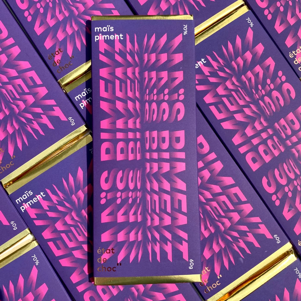 CHILI CORN DARK CHOCOLATE BAR 60G — by État de Choc