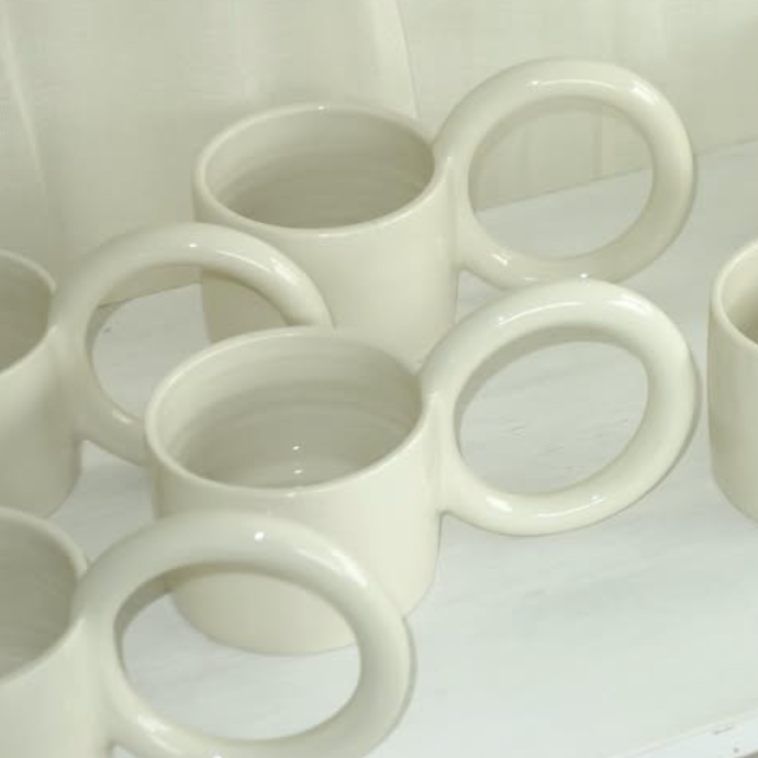 CIRCLE MUG IVORY (Multiple sizes) — by Pas Mon Style