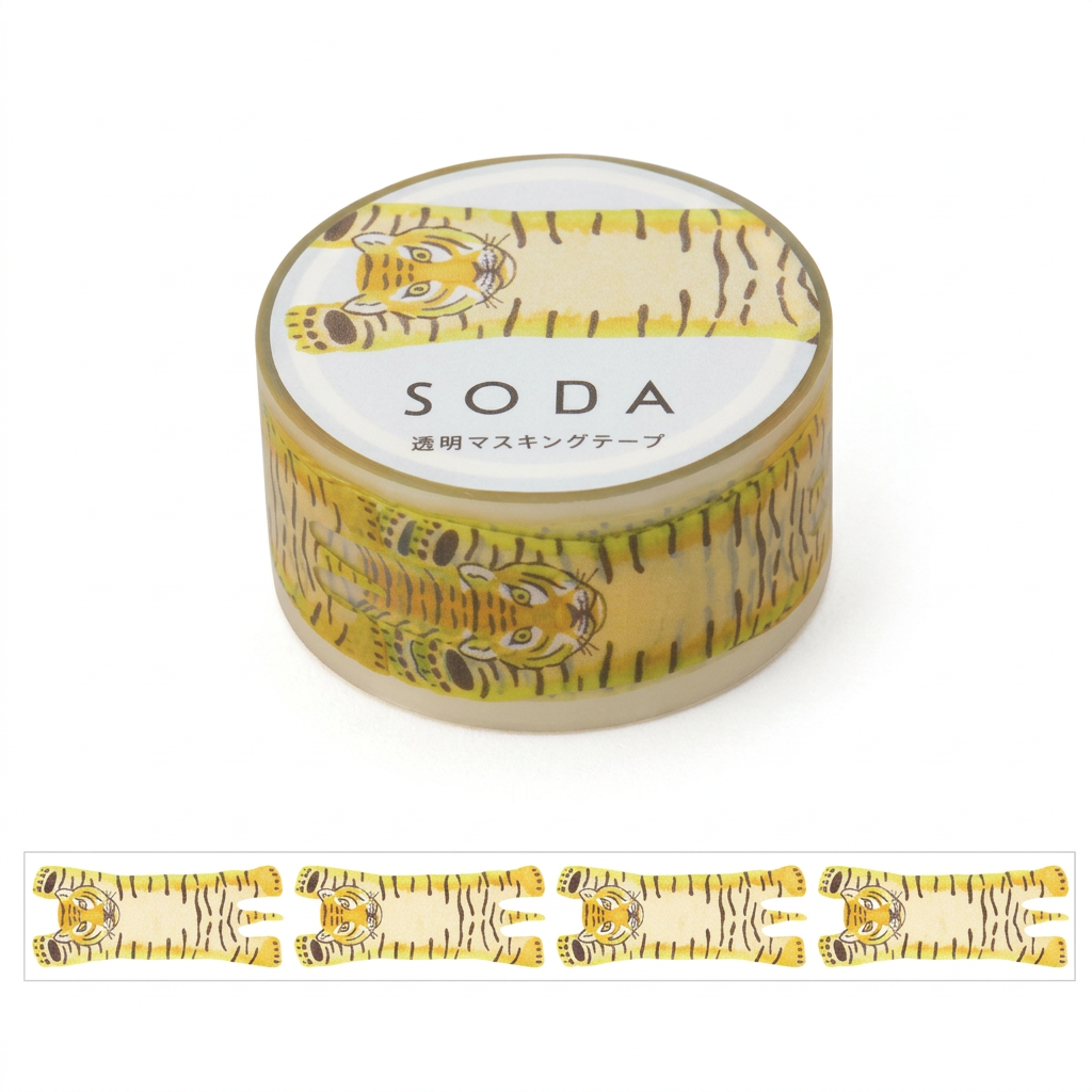 TIGRE – Ruban adhésif décoratif transparent SODA, 20 mm — par Hitotoki