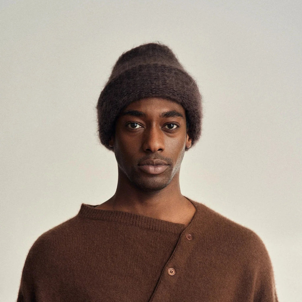 BONNET EN MOHAIR CLOUD – Brun Chocolat  — par Heirloom