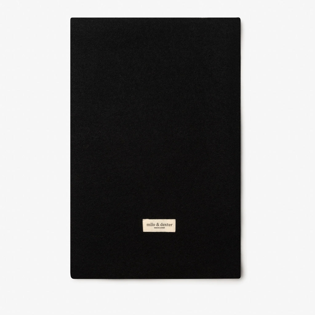 CLASSIC MERINO WOOL SCARF – Black — by Milo & Dexter