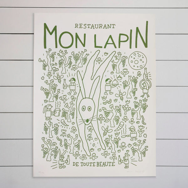 DE TOUTE BEAUTÉ, BEN TARDIF X MON LAPIN, 18" X 24" (silkscreen print) — by Benoit Tardif