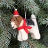 DOG WITH RED SCARF - HANGING FELT ORNAMENT — by The Winding Road