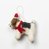 DOG WITH RED SCARF - HANGING FELT ORNAMENT — by The Winding Road