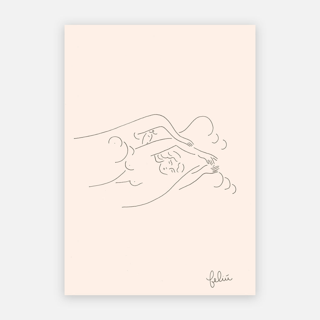 ENLACÉES DANS LES VAGUES (Dessin original) 21 x 29.6 cm — par Isabelle Feliu