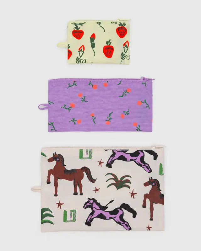 FLAT POUCH SET (PAINTED PRAIRIE) — by Baggu
