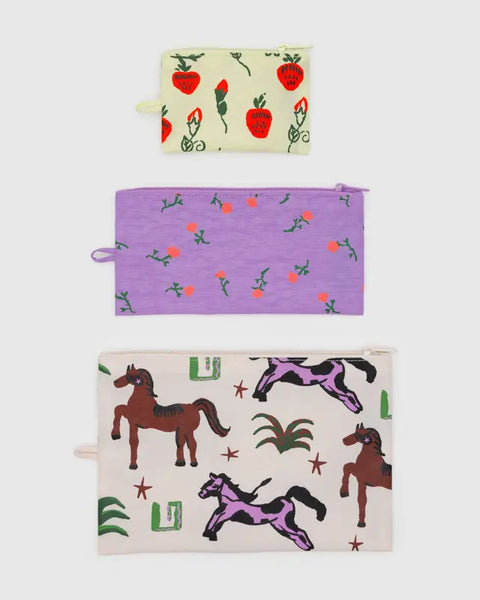 FLAT POUCH SET (PAINTED PRAIRIE) — by Baggu
