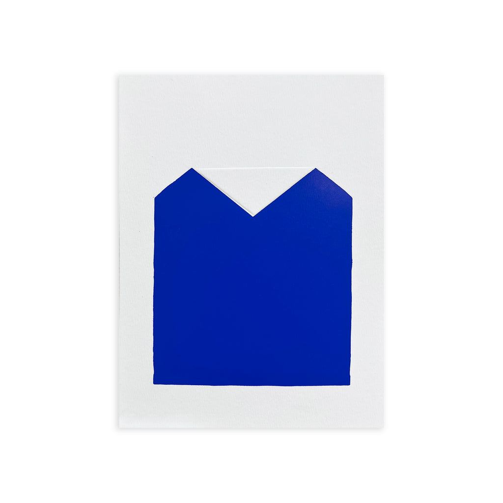 FOLDED SHAPES #01 BLEU, impression fer à dorer, 15 x 21 cm – par Julie Safirstein