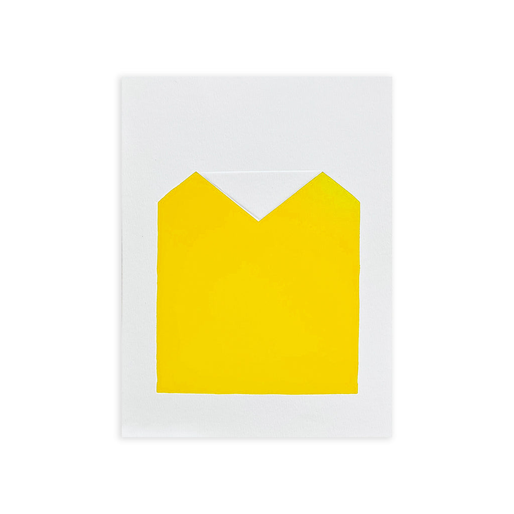 FOLDED SHAPES #01 JAUNE, impression fer à dorer, 15 x 21 cm – par Julie Safirstein