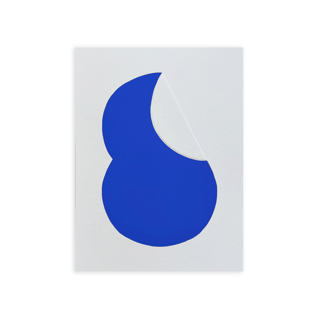 FOLDED SHAPES #02 BLEU, impression fer à dorer, 15 x 21 cm – par Julie Safirstein