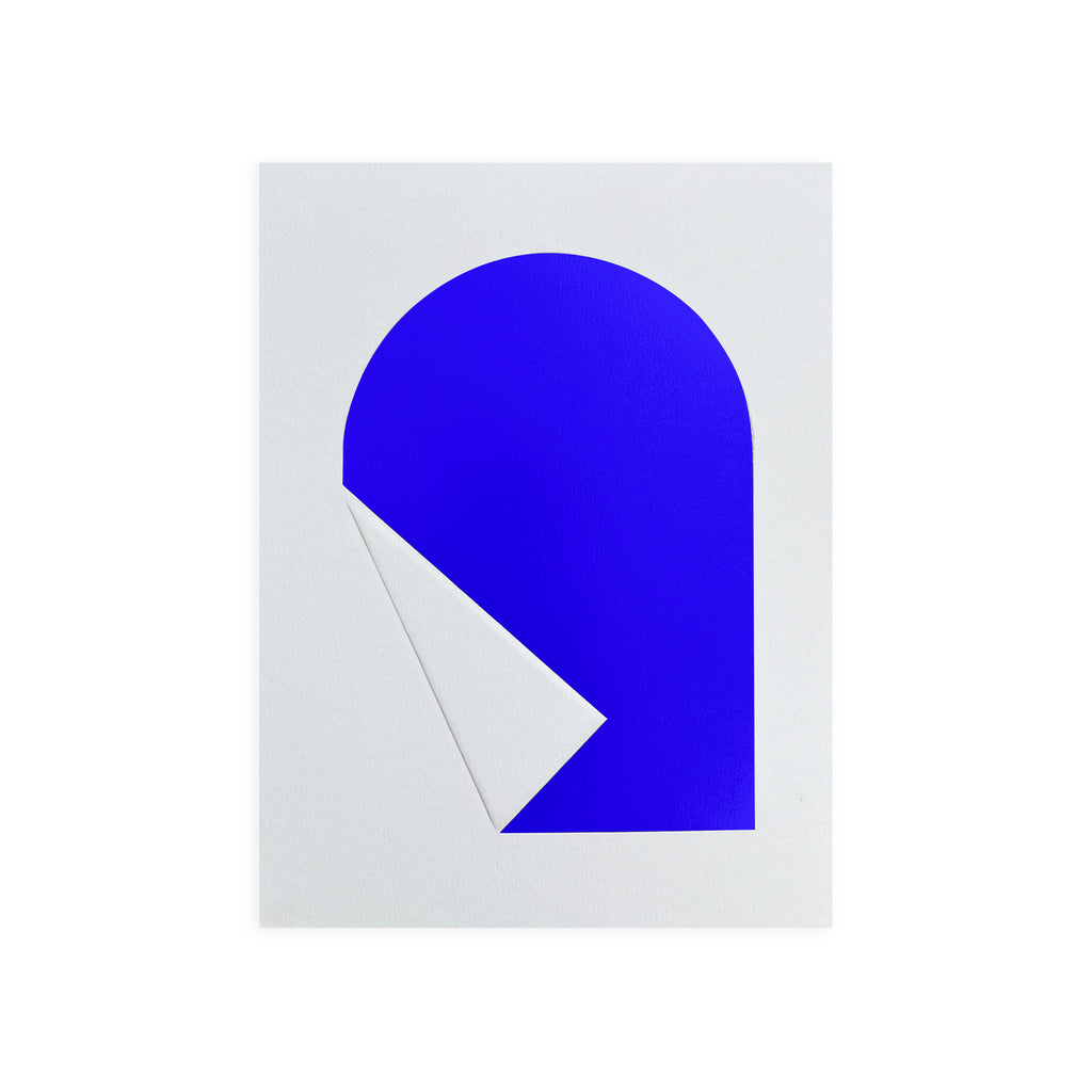 FOLDED SHAPES #03 BLEU, impression fer à dorer, 15 x 21 cm – par Julie Safirstein