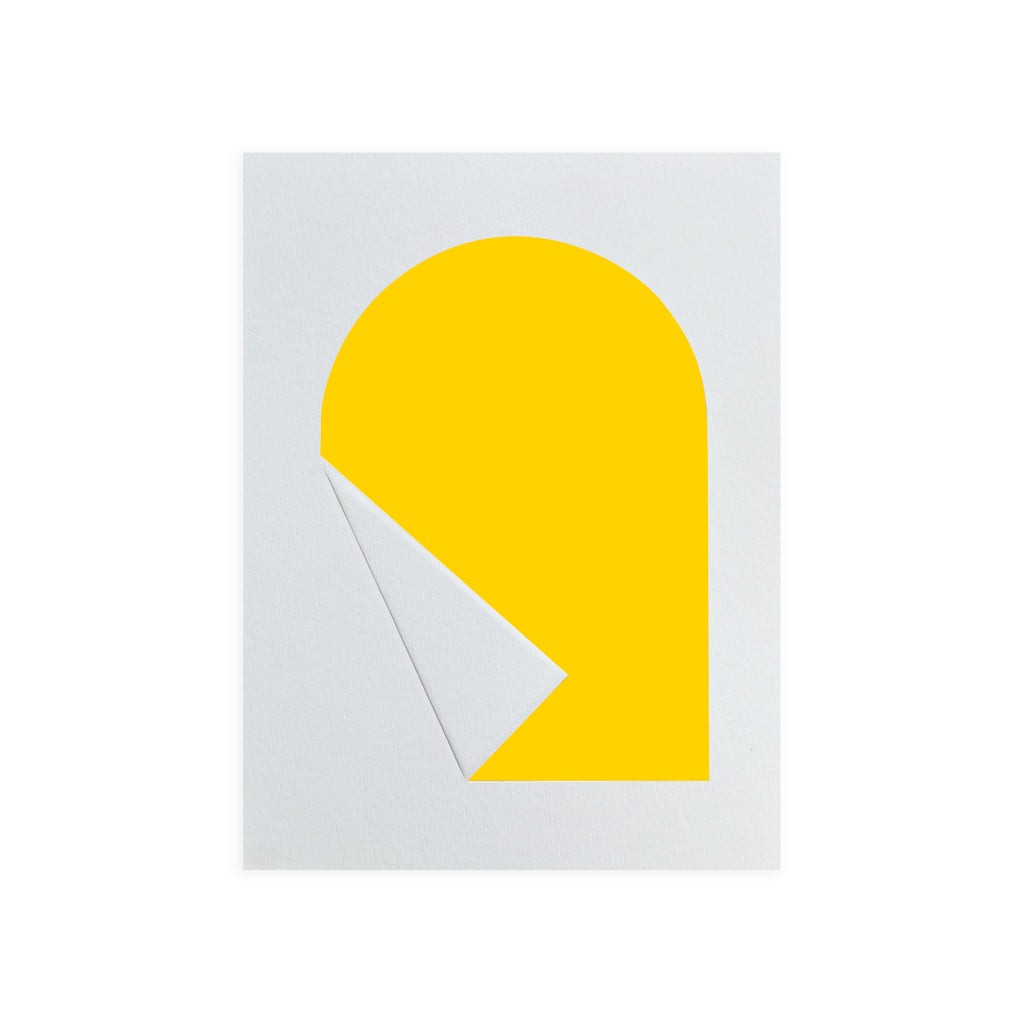 FOLDED SHAPES #03 JAUNE, impression fer à dorer, 15 x 21 cm – par Julie Safirstein