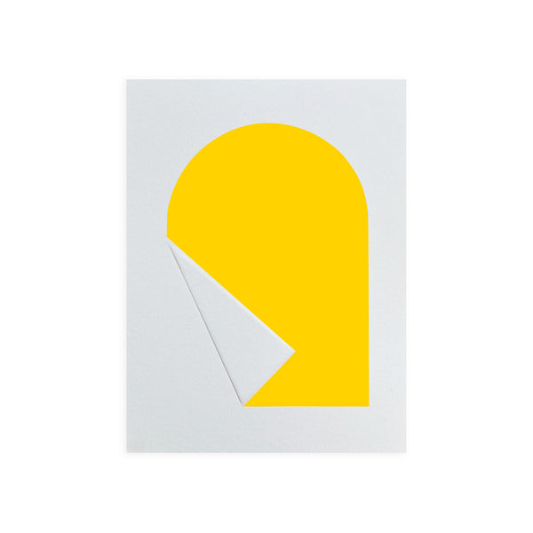 FOLDED SHAPES #03 YELLOW, Hot Stamping Print, 15 x 21 cm – by Julie Safirstein