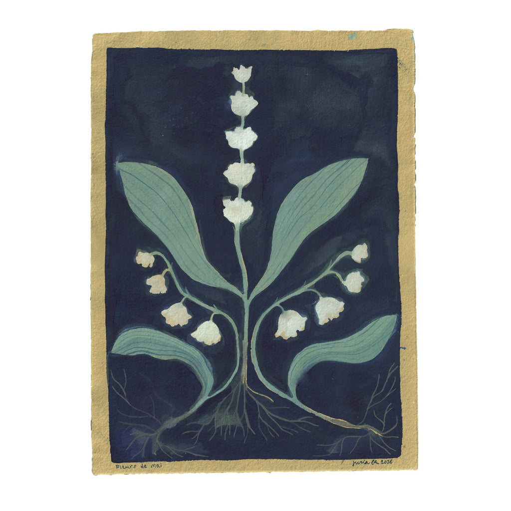 FLEURS DE MAI (Peinture original) – 10,65 × 14,50 pouces — par Julia GR