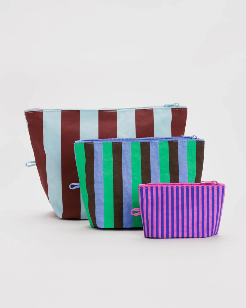 GO POUCH SET VACATION STRIPE MIX — by Baggu