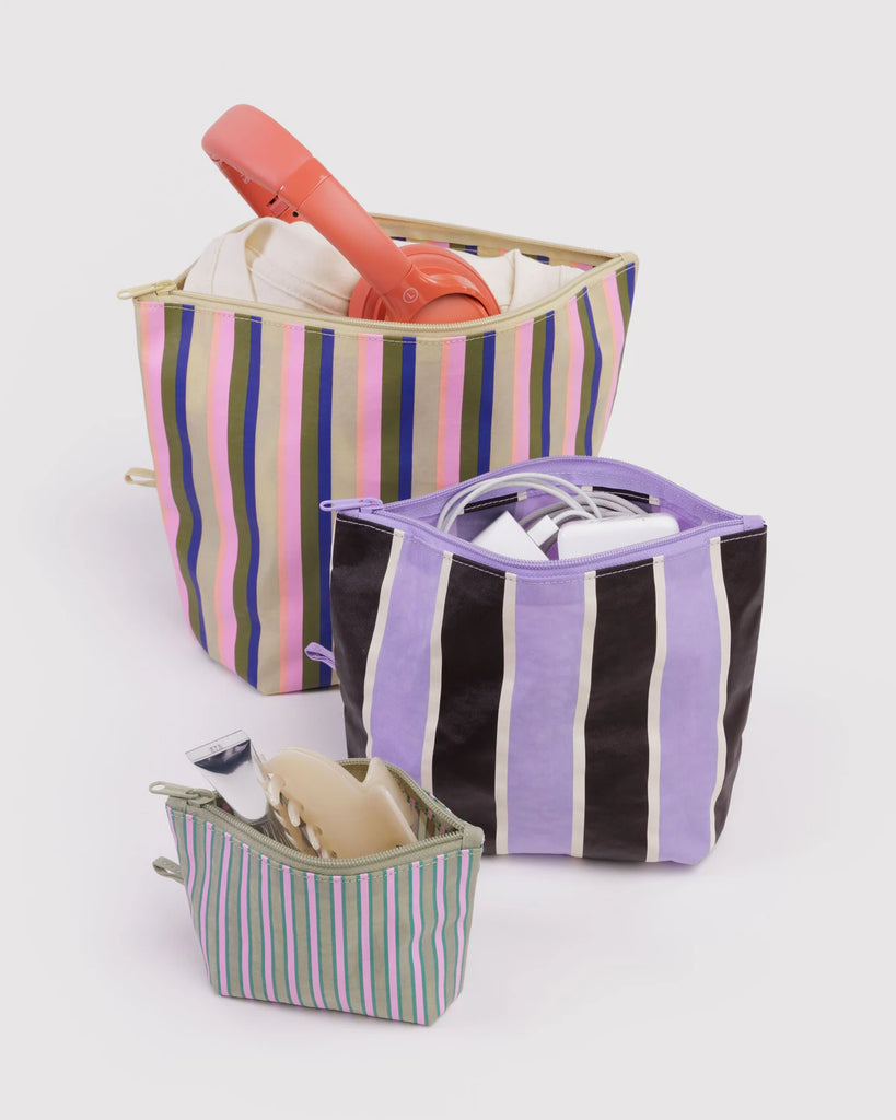 ENSEMBLE DE 3 POCHETTES « CANDY SHOP STRIPES »  — par Baggu