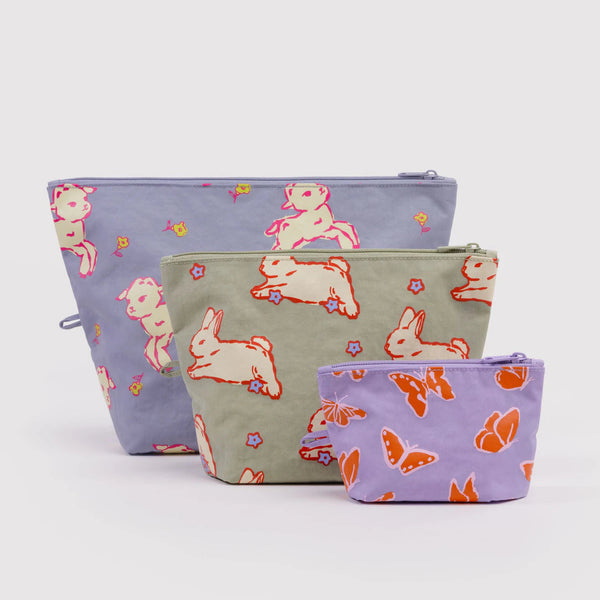 GO POUCH SET "SPRING ANIMALS" — by Baggu