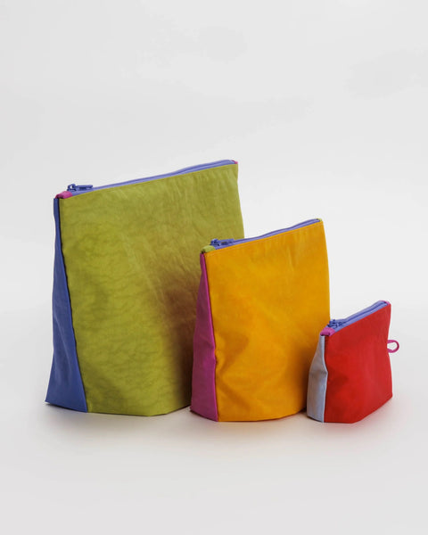GO POUCH SET VACATION COLORBLOCK — by Baggu