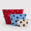 ENSEMBLE DE 3 POCHETTES « GO POUCH SET, POLKA DOT MIX »  — par Baggu