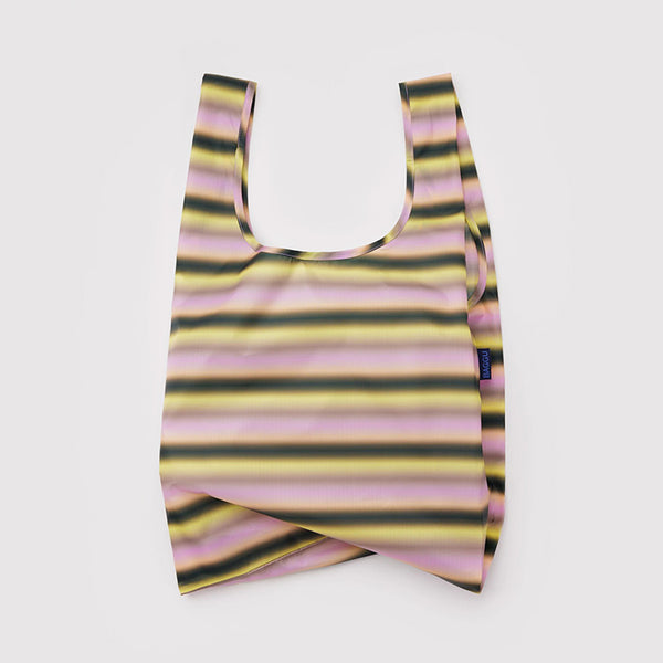 STANDARD "GRADIENT STRIPE PINK & YELLOW" REUSABLE BAG — by Baggu