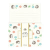 ENSEMBLE DE PAPIER À LETTRES « HANKO » – Hérisson et fleurs — par Furukawashiko